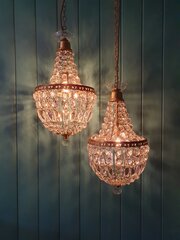Cut Glass Crystal Tent Chandeliers 10"