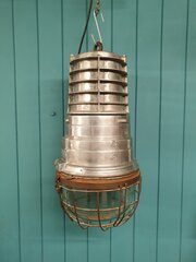  Large Polish Industrial Light In Aluminium