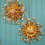Pair of Italian Gilt Metal &Crystal Plafonniers 23