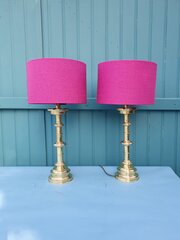 Pair Of Antique Brass Lamps 1890–1950