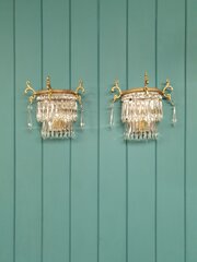 Pair Of Spike Wall Lights With Polished Backs