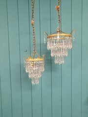  Pair Spike Chandelier With Finials 9"