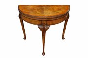 1920s Queen Anne Style Walnut Demi-Lune Folding Ca