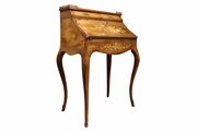 19th C Louis XV Style Marquetry Bonheur-du-Jour