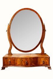 A George III Mahogany Oval Dressing Table Mirror