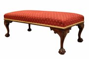 A Large Mahogany Upholstered Chippendale Style Foo