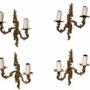 Set of Four Gilt Brass Louis XVI Style Wall Sconces