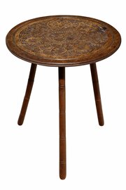 Arts & Crafts Carved Oak Tripod Table, Circa 1880