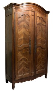 Cherrywood \"Chapeau Gendarme\" Armoire Circa 1800