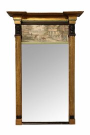 Early 19th C French Empire / Trumeau Wall Mirror