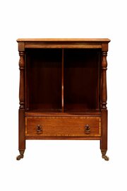 Edwardian Mahogany Magazine Rack With Drawer, Circ