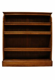 Edwardian Oak Open Bookcase With Hinged Shelves