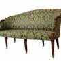 Elegant Geo III Mahogany Framed Salon Sofa in Green