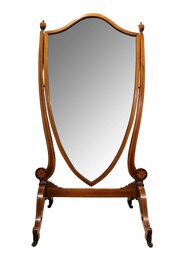 Fine Regency Inlaid Mahogany Cheval Mirror, C.1800