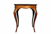 French Walnut & Marquetry Inlaid Dressing Table