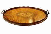 Georgian Inlaid Mahogany Oval Tray