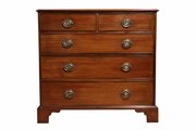 Georgian Mahogany Chest Of Drawers With Oval Brass