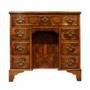 Georgian Style Walnut Kneehole Desk / Dressing Table