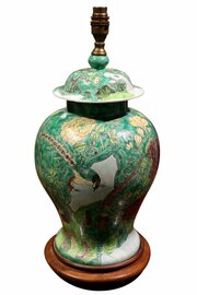 Large Chinese Hand Painted Porcelain Table Lamp