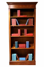 Mahogany Inlaid Edwardian Style Open Bookcase