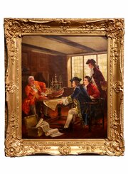 “Naval Consultation” — Oil On Canvas By Leonard D.