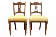 Pair Walnut Diamond Jubilee Commemorative Chairs