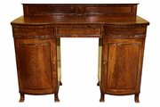 Regency Mahogany Bow Front Pedestal Sideboard