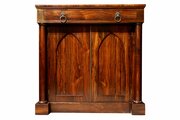 Regency Rosewood Chiffonier With Gothic Panel Door