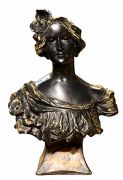 Signed L. Mattei French Art Nouveau Bust