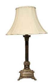  Silver Plated Corinthian Column Table Lamp C1880