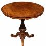 Victorian Burr Walnut Circular Tripod Table, Circa