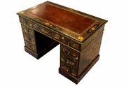 Victorian Chinoiserie Style Twin Pedestal Desk  C