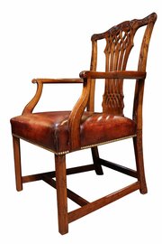 Victorian Mahogany Chippendale-Style Armchair, Circa 1890