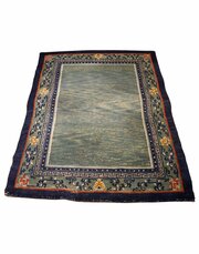 Vintage Chinese Hand-Knotted Celadon Ground Carpet
