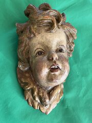 Late 18th Century Carved Cherubs Head