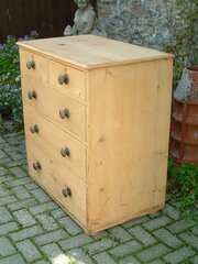 Restored Early Victorian  Pine Chest Of Drawers