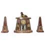 Art Deco Egyptian Revival Clock Set With Obelisks