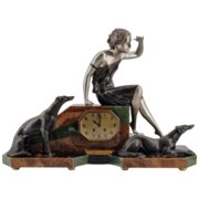Art Deco Figural Clock "Waiting" By Uriano