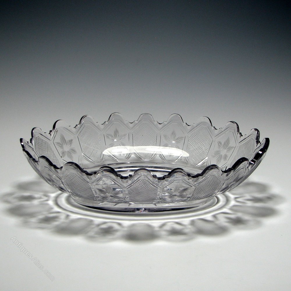 Antiques Atlas Large Irish Cut Glass Serving Bowl C1810