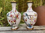 Large Pair Of Antique Chinese Cloisonne Vases