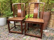 Late Qing/Republic Pair Chinese Rosewood Chairs 
