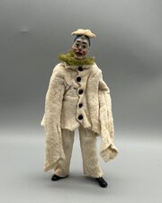 A Rare Swiss Jointed Pierrot Metal Doll By Buchere