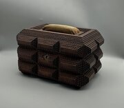 Antique Tramp Art Wooden Jewellery / Keepsake Box