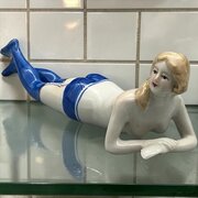 Vintage Art Deco Porcelain “Bathing Beauty” Miniature