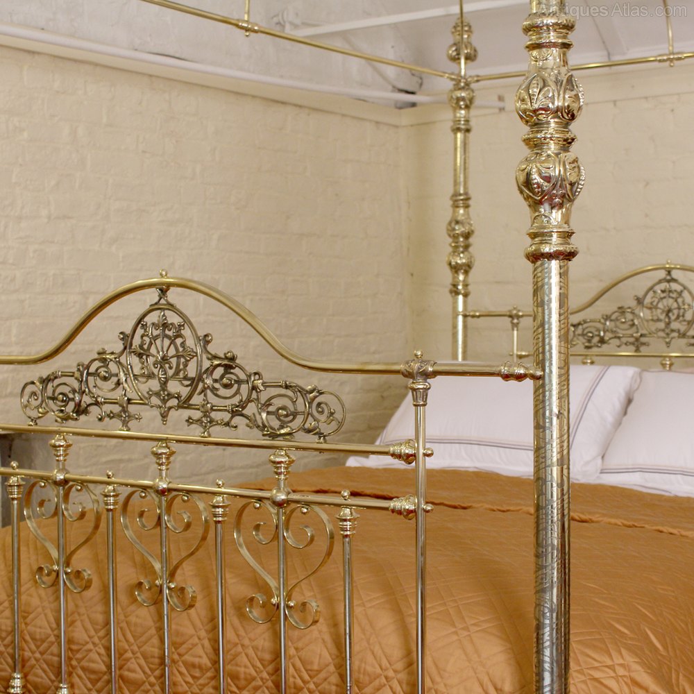 All Brass Crown And Canopy FourPoster Bed MKB8 Antiques Atlas