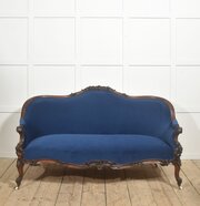 19th Century Carved Walnut Settee