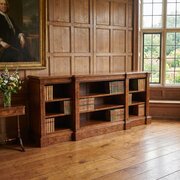 Burr Walnut Breakfront Open Bookcase