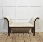 Carved Mahogany Window Seat