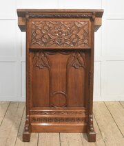 Carved Oak Lectern In The Gothic Revival Style