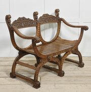Carved Oak Bench
